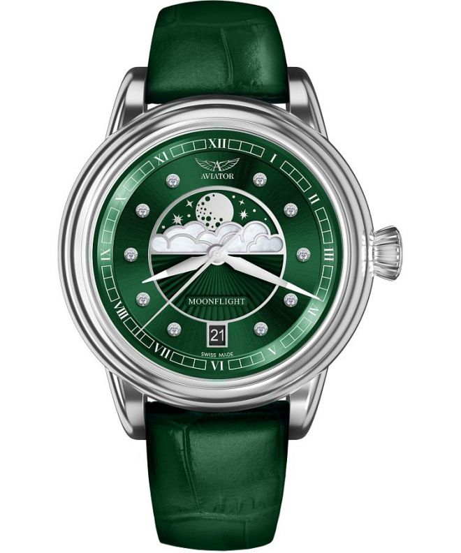 Zegarek damski Aviator Moonflight Diamonds Polska Edycja Limitowana 100 sztuk V.1.33.0.390.4-PL