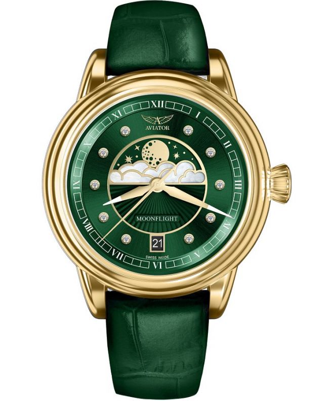 Zegarek damski Aviator Moonflight Diamonds Polska Edycja Limitowana 100 sztuk V.1.33.1.391.4-PL