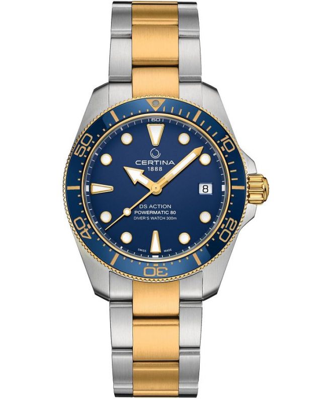 Zegarek męski Certina DS Action Diver 38 mm Powermatic 80 Automatic C048.807.22.041.00 (C0488072204100)