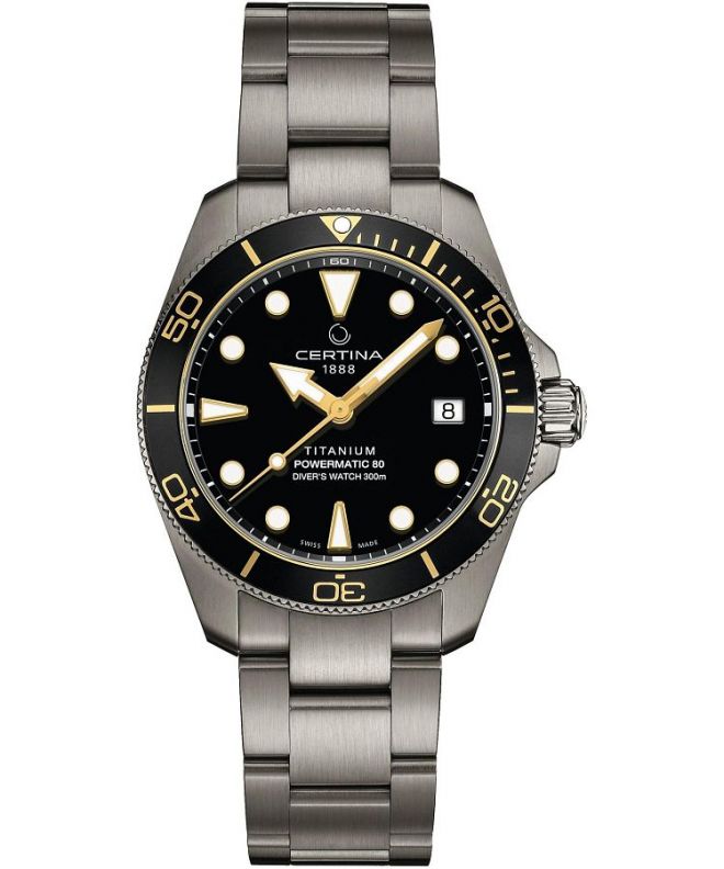 Zegarek męski Certina DS Action Diver 38 mm Powermatic 80 Automatic C048.807.44.051.00 (C0488074405100)