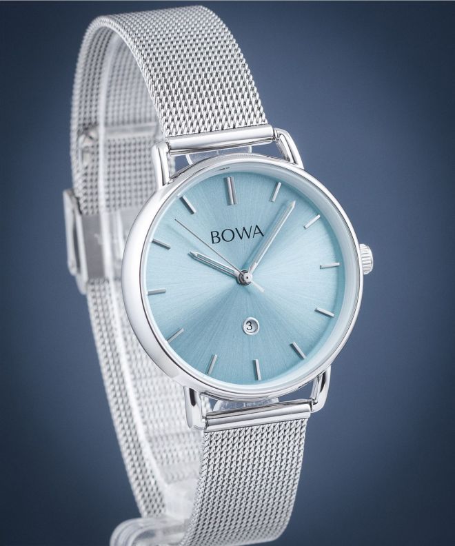 Zegarek damski BOWA Milan Ice-Blue Silver Mesh 34 MI345-95-165M
