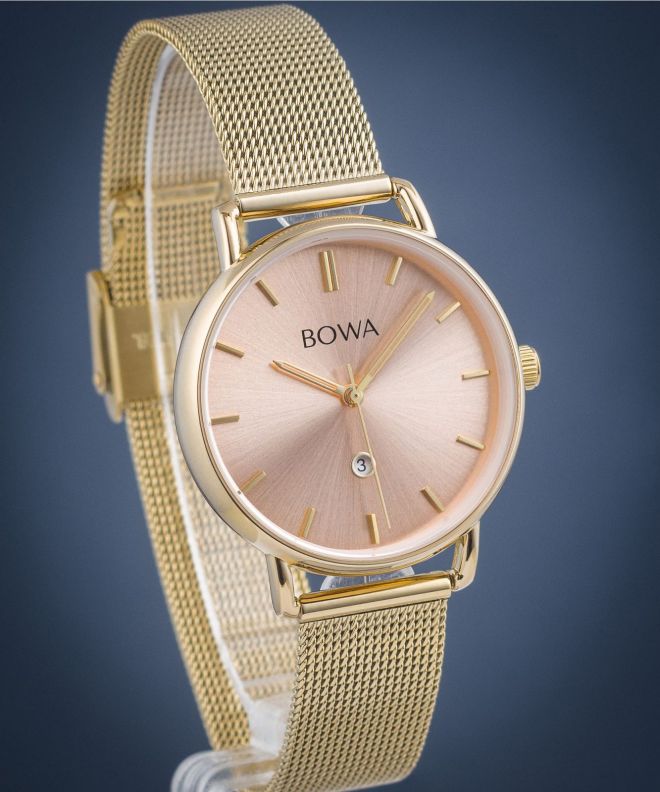 Zegarek damski BOWA Milan Pink-Gold Mesh 34 MI344-74-164M