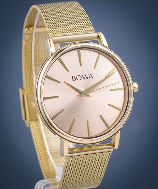 Zegarek damski BOWA Praha Pink-Gold Mesh 38 PH384-124-184M