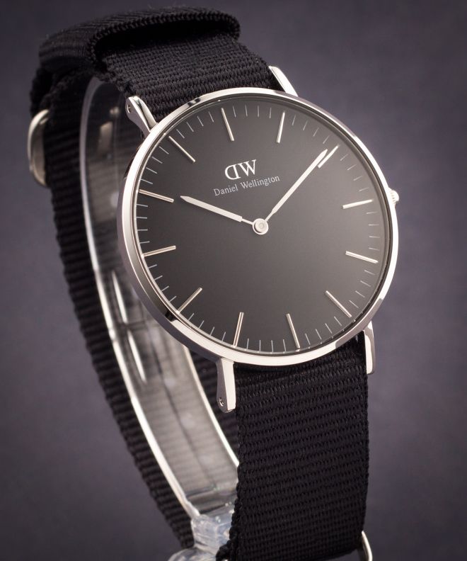 Daniel Wellington DW00100151 - Zegarek Black Cornwall Silver • Zegarownia.pl