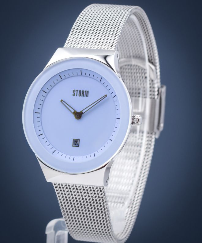 Orologio STORM Mini SOTEC, Quadrante In Vetro, Cinturino In Rete, Acciaio Spazzolato, Con Data, Resistente Agli Spruzzi