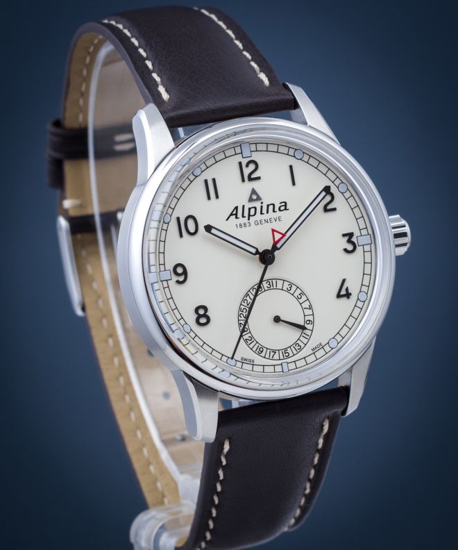 Alpina Geneve Startimer Manufacture AL-710G4S6 – Orologio Uomo Automatico, Cassa Acciaio, Quadrante Grigio, Cinturino Pelle