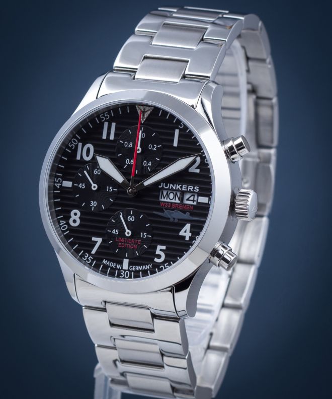 Junkers W33 Limited Edition 9.14.02.03.M – Cronografo Uomo In Acciaio Inox, Vetro Zaffiro – Produzione Limitata