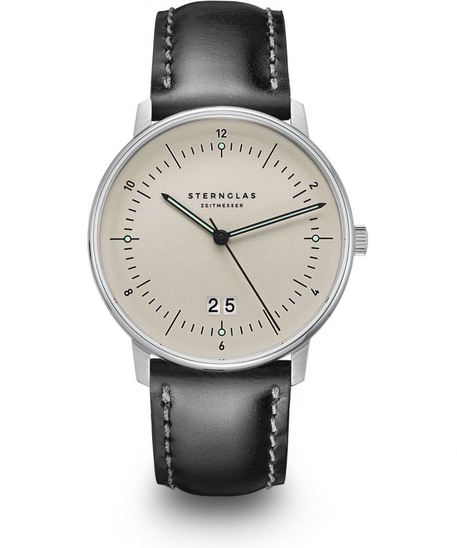 Zegarek męski Sternglas Naos Big Date Alabaster S01-NAG26-BR02
