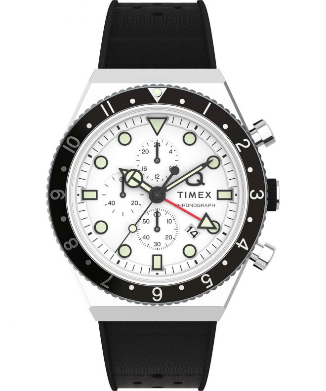 Zegarek męski Timex Q Three Time Zone Chronograph TW2V70100