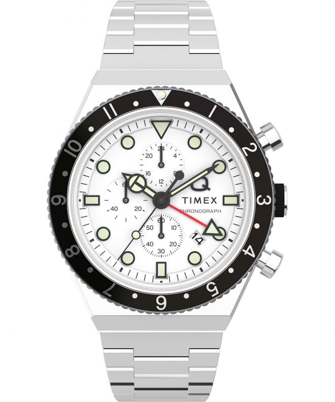 Zegarek męski Timex Q Three Time Zone Chronograph TW2V69900