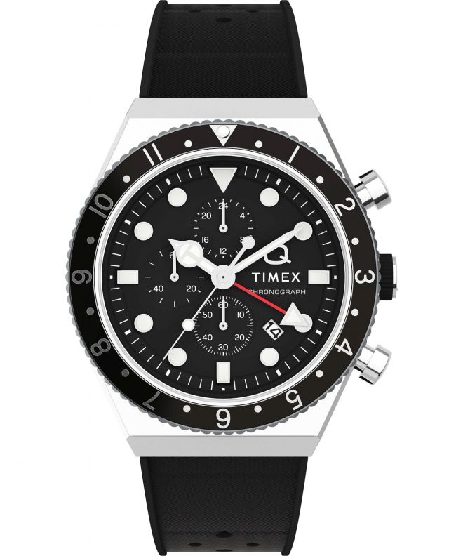 Zegarek męski Timex Timex Q Three Time Zone Chronograph TW2V70000
