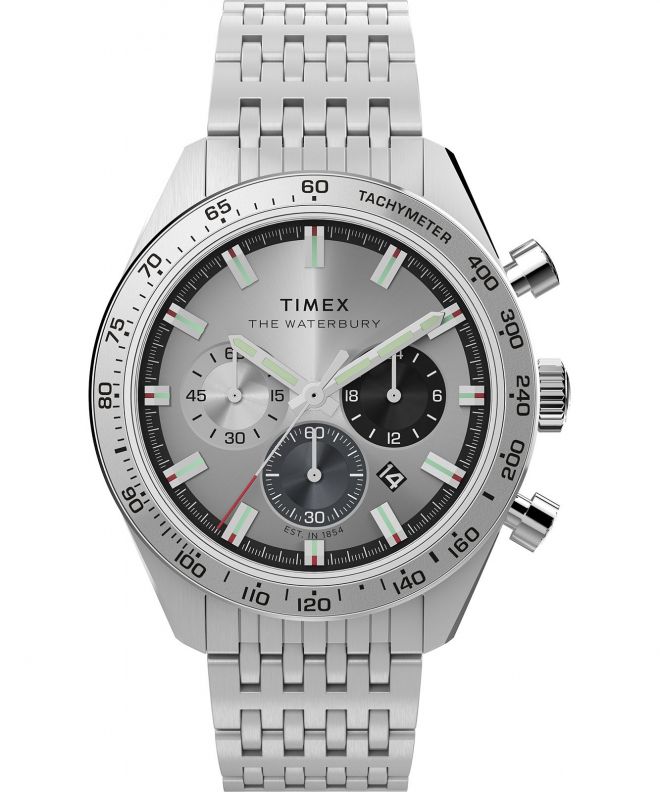 Zegarek męski Timex Waterbury Traditional Chronograph 41Mm Stainless Steel Bracelet Chronograph TW2Y18700