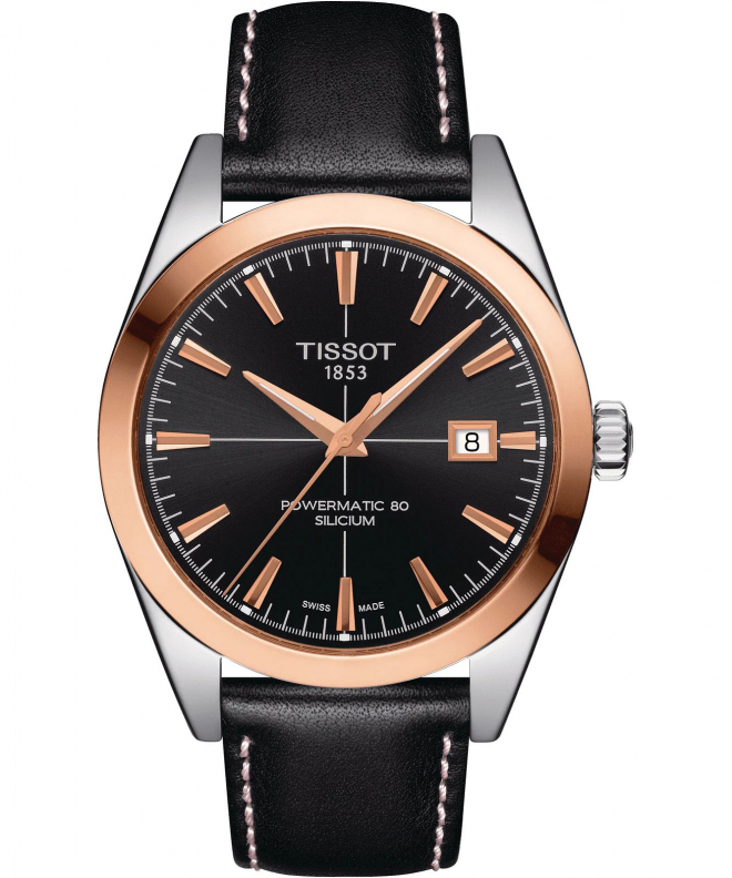 Zegarek męski Tissot Gentleman Powermatic 80 Silicium 18K Gold Bezel T927.407.46.051.00 (T9274074605100)
