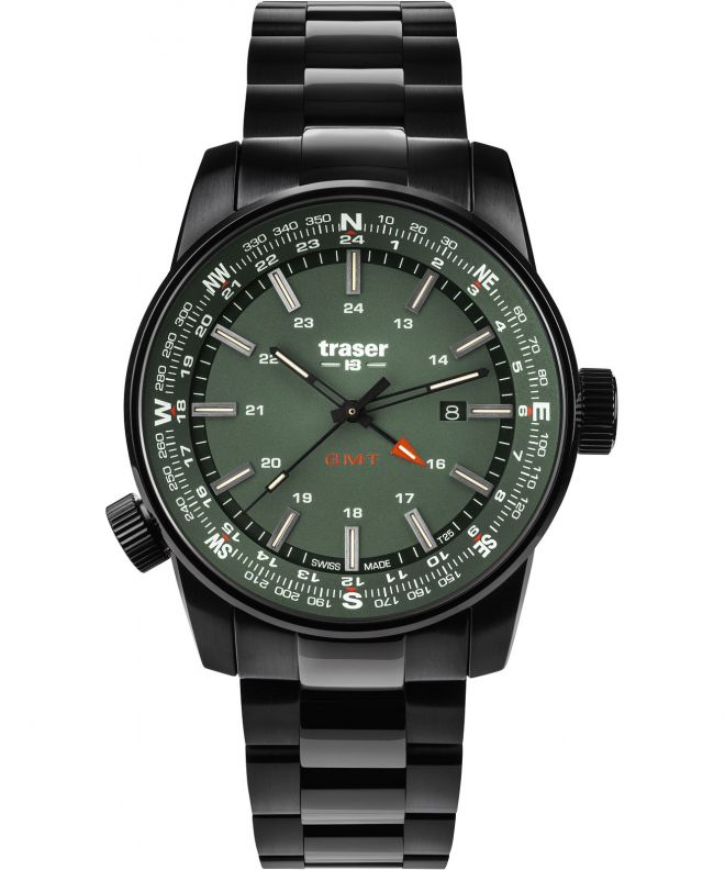 Zegarek męski Traser P68 Pathfinder GMT Green SS TS-109525