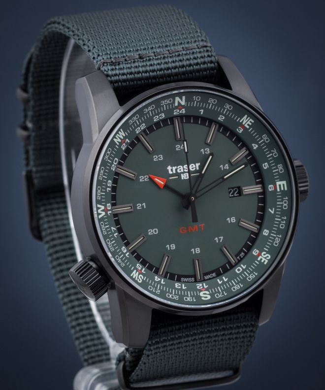Zegarek męski Traser P68 Pathfinder GMT Green TS-109035