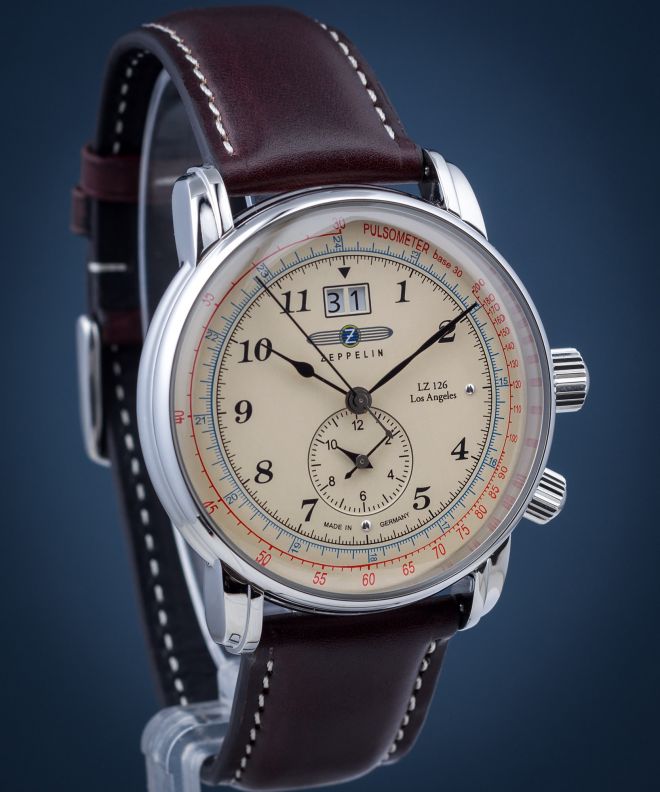 Zeppelin LZ126 Los Angeles Big Date GMT 8644 – Orologio Uomo 43mm, Pelle, Movimento Ronda, Data Grande E Secondo Fuso - 2