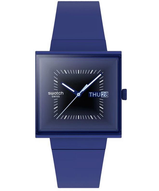 Zegarek Swatch Bioceramic Squarely Blacklight SO34N700