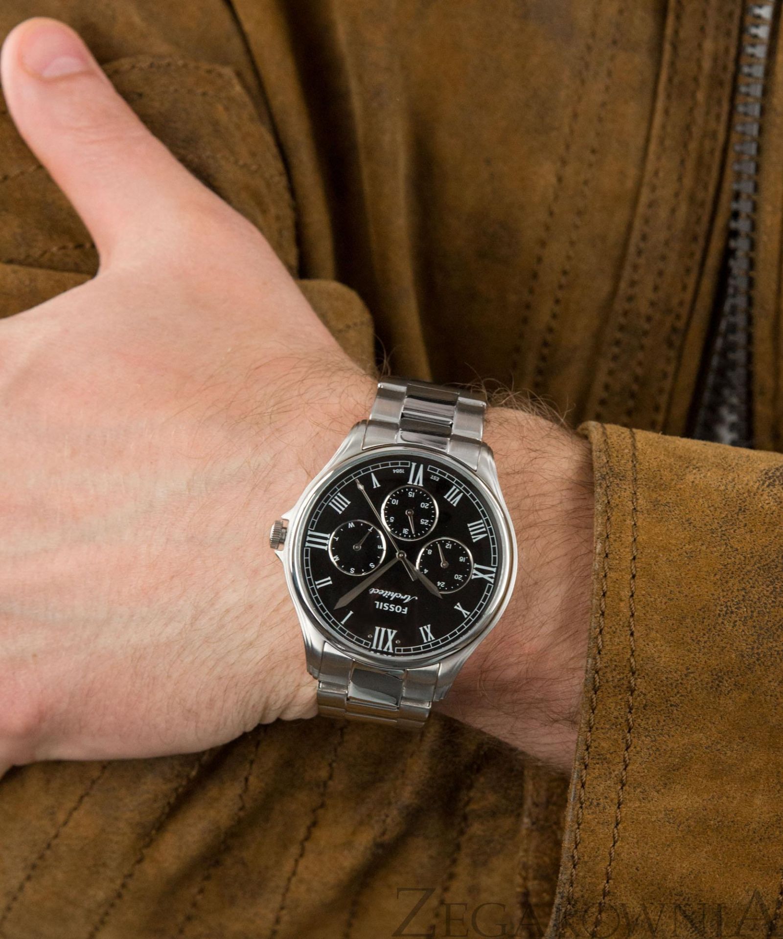 New Reloj Fossil Fs5503 Analógico Hombre Cuero Negro | Cuotas sin interés