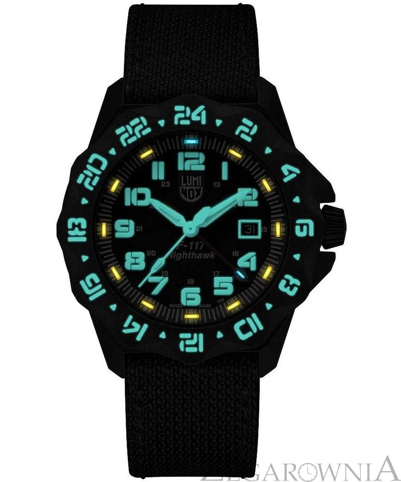 Orologio Luminox XA.6441: Serie Air F.117 GMT, Cassa Carbonox 44mm, Cinturino In Kevlar Nero, Unisex