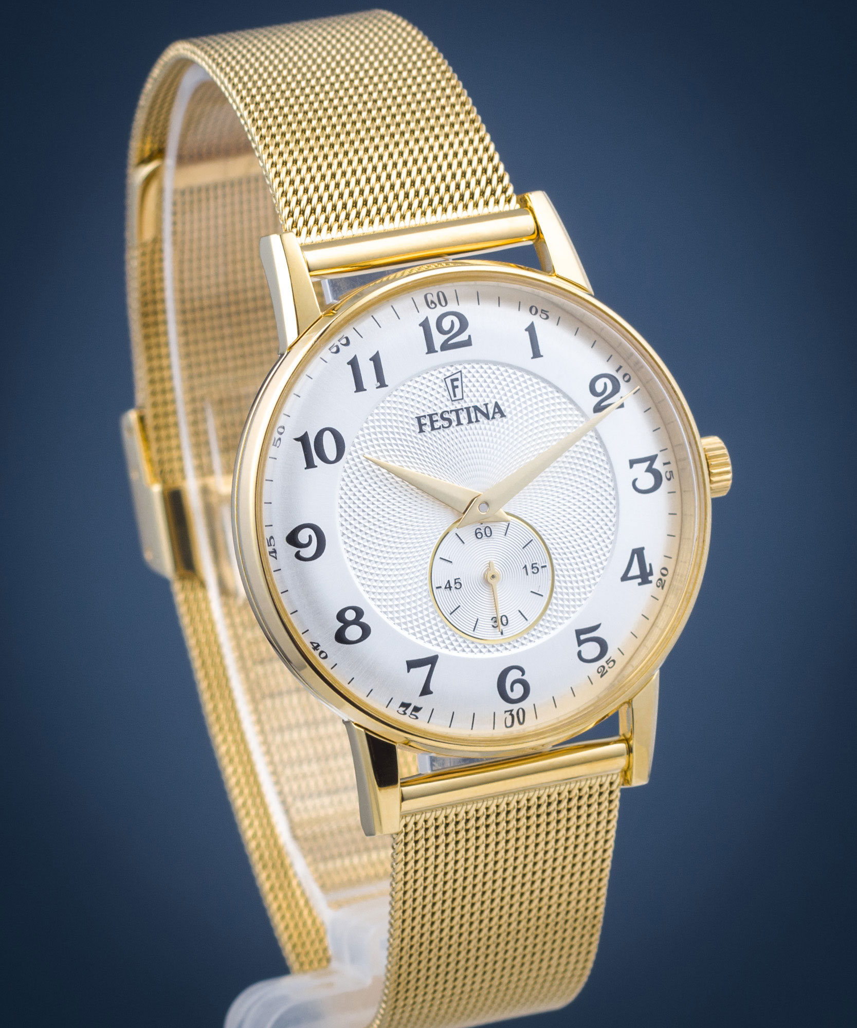 Festina Orologio Uomo Analogico F20569/2 - Quadrante Bianco E Cinturino Oro - Acciaio Inossidabile