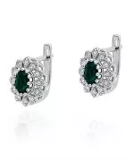 Kolczyki Bonore ze Złota próby 585 ze szmaragdem 0,8 ct