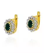 Kolczyki Bonore ze Złota próby 585 ze szmaragdem 0,8 ct