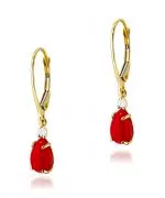 Kolczyki Bonore ze Złota próby 585 z koralem 1,3 ct