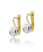 Kolczyki Bonore ze złota próby 585 z diamentem 0,1 ct