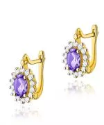 Kolczyki Bonore ze Złota próby 585 z ametystem 0,8 ct