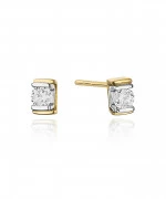 Kolczyki Bonore ze złota próby 585 z diamentem 0,1 ct