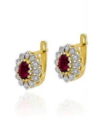 Kolczyki Bonore ze złota próby 585 z rubinem 0,6 ct