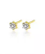 Kolczyki Bonore ze Złota próby 585 z diamentem 0,12 ct