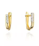 Kolczyki Bonore ze Złota próby 585 z diamentem 0,15 ct