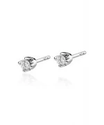 Kolczyki Bonore z białego złota próby 585 z diamentem 0,08 ct