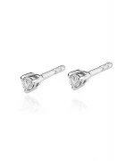 Kolczyki Bonore z białego złota próby 585 z diamentem 0,04 ct