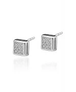Kolczyki Bonore z białego złota próby 585 z diamentem 0,15 ct