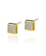 Kolczyki Bonore ze złota próby 585 z diamentem 0,15 ct