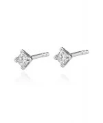 Kolczyki Bonore z białego złota próby 585 z diamentem 0,15 ct