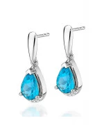 Kolczyki Bonore z białego złota próby 585 z topazem 1,4 ct