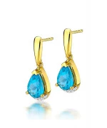 Kolczyki Bonore ze złota próby 585 z topazem 1,4 ct