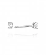 Kolczyki Bonore z białego złota próby 585 z diamentem 0,04 ct