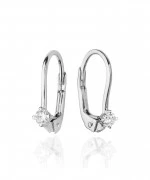 Kolczyki Bonore z białego złota próby 585 z diamentem 0,04 ct