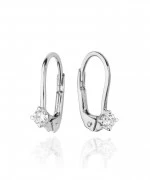 Kolczyki Bonore z białego złota próby 585 z diamentem 0,07 ct