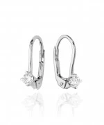 Kolczyki Bonore z białego złota próby 585 z diamentem 0,1 ct