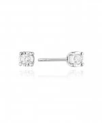 Kolczyki Bonore z białego złota próby 585 z diamentem 0,08 ct