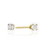 Kolczyki Bonore ze złota próby 585 z diamentem 0,03 ct