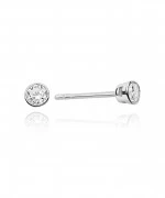 Kolczyki Bonore z białego złota próby 585 z diamentem 0,1 ct