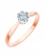 Pierścionek Bonore z różowego złota próby 585 z diamentem 0,7 ct