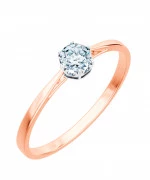Pierścionek Bonore z różowego złota próby 585 z diamentem 0,5 ct