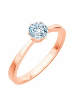 Pierścionek Bonore z różowego złota próby 585 z diamentem 0,7 ct